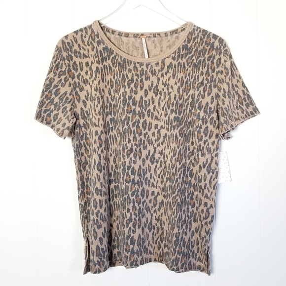 free people leopard tee